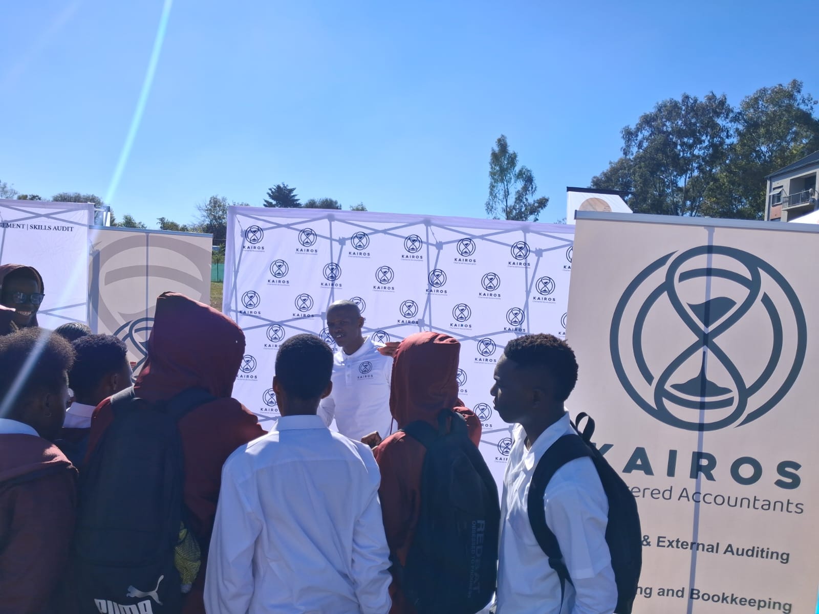 Learners gathered around the KAIROS exhibition stand at Career Day 2026